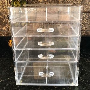 💯 AUTHENTIC CLEAR CUBE 4 DRAWER MAKEUP ORGANIZER!